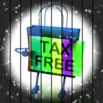 Tax Free Shopping Bag Represents Duty Exempt Discounts Stock Photo