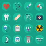 Medical Flat Icon Set Stock Photo