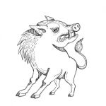 Razorback Doodle Art Black And White Stock Photo