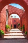 Santa Catalina Monastery, Arequipa, It's The Most Important Reli Stock Photo