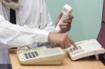 Businessman Using Telephone Stock Photo