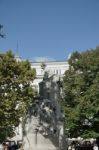 Statue Of Mihaly Vorosmarty In Budapest Stock Photo