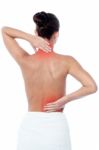 Woman Having Body Pain Stock Photo