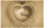 Abstract Heart-shaped On Old Brown Paper Background Stock Photo