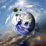 Earth With The Different Elements Stock Photo