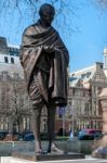 Statue Of Mahatma Ghandi In Parliament Square Stock Photo