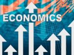 Economics Graph Represents Monetary Diagram Or Chart Stock Photo