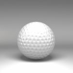 3d Rendering Golf Ball Isolated Grey Background Stock Photo