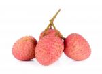 Lychee Or Litchi Isolated On The White Background Stock Photo