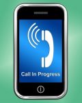 Call In Progress Message On Mobile Stock Photo