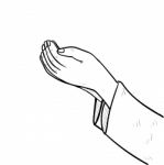 Hand Drawing Muslim Hand Praying- Illustration Stock Photo