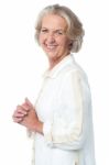 Portrait Of Smiling Attractive Old Woman Stock Photo