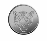 Silver Coin Showing  Head Of A Tiger Stock Photo