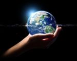 Hand Hold Earth And In Universe Element Finished By Nasa Stock Photo