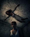 3d Illustration Of A Girl Lost In Haunted House And Ghost Woman Stock Photo