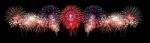 Firework Panorama On Black Background Stock Photo