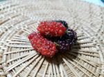 Mulberries On The Wicker Stock Photo