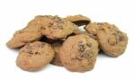 Cookies With Chocolate On A White Background Stock Photo