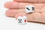 Dice In Hand Stock Photo