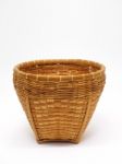 Empty Brown Wicker Woven Basket Isolated Stock Photo