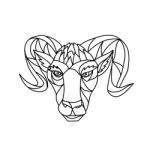 Bighorn Sheep Ram Mosaic Black And White Stock Photo