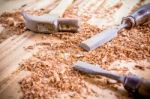 Joiner Tools On Wood Table Background Stock Photo