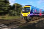 Intercity Train At Full Speed Stock Photo