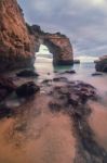 Beautiful Beach Of Albandeira Stock Photo