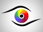 Eye Aperture Shows Colour Splash And Chromatic Stock Photo