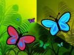 Butterflies Nature Represents Tree Scenic And Countryside Stock Photo