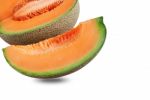 Melon On White Background Stock Photo