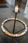 Candle Stand In St James Chuch In Rothenburg Stock Photo