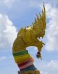 Oriental Yellow Dragon In Thailand Stock Photo