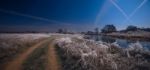 Frosty Autumn Night Stock Photo