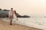 Pre Wedding Outdoor Romantic Stock Photo