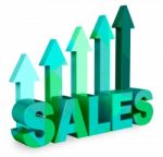 Sales Arrows Indicates Market Commerce 3d Rendering Stock Photo