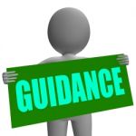 Guidance Sign Character Means Support And Assistance Stock Photo