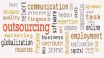 Outsourcing Word Cloud, Business Concept. Illustration Stock Photo