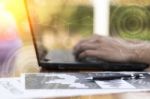 Businessman Hand Working With New Modern Computer And Business S Stock Photo