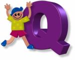 Letter Q Boy Stock Photo