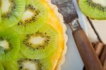 Kiwi  Pie Tart And Spices Stock Photo