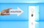 solution lightbulb Stock Photo