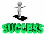 Success Online Represents Mobile Phone And Cellphone 3d Renderin Stock Photo