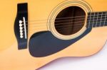 Acoustic Guitar On White Background Stock Photo