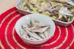 Grill Mackerel Fish Meat Stock Photo