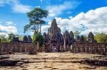 Bayon Temple With Giant Stone Faces, Angkor Wat, Siem Reap, Cambodia Stock Photo