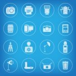 Camera And Accessory Icon Set  Illustration Stock Photo