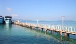 Wooden Path Walk Bridge To Travel Boat Stock Photo