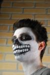 Portrait Of A Creepy Skeleton Guy (carnival Face Painting) Stock Photo