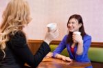 Two Young Pretty Caucasian Girls Stock Photo